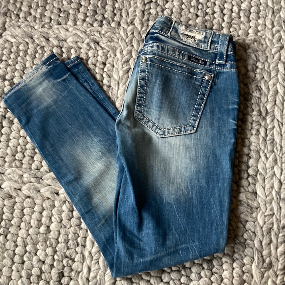 Miss Me signature skinny rhinestone embellished jeans